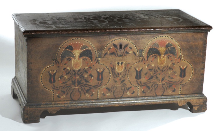 Lot image - Painted and Decorated Blanket Chest