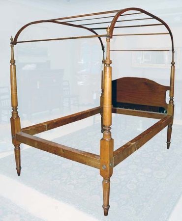 Lot image - Federal Style Cherry Canopied Four-Poster Bed