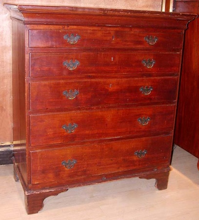 Lot image - Chippendale Maple and Cherry Chest of Drawers