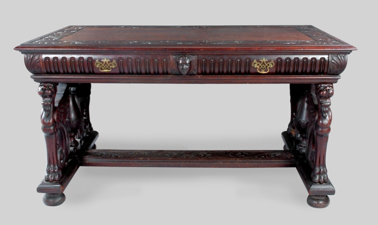 Lot image - Renaissance Revival Mahogany Library Table