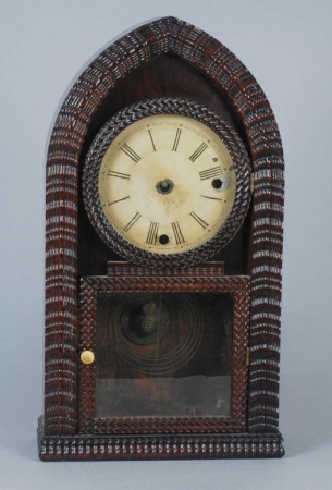Lot image - Gothic Revival Rosewood Mantel Clock