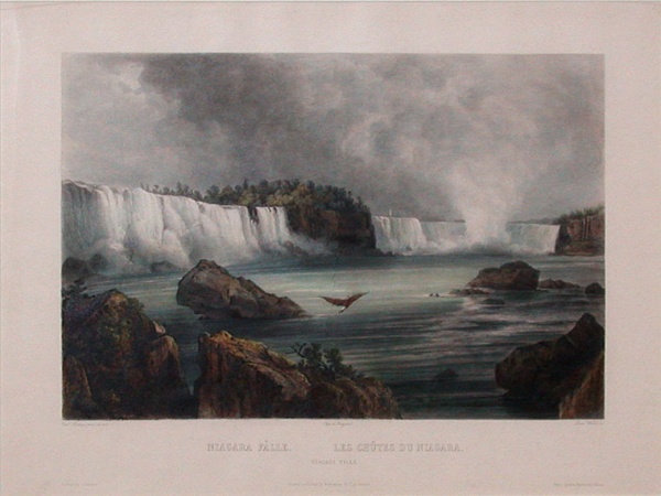 Lot image - After Karl Bodmer NIAGARA FALLS Hand-colored aquatint and engraving