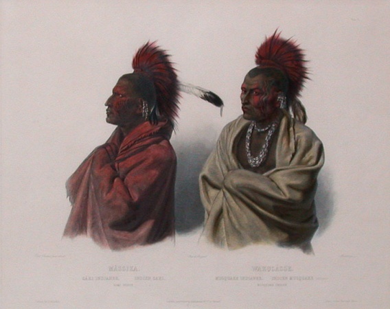 Lot image - After Karl Bodmer MASSIKA, WAKUSASSE Hand-colored engraving and aquatint