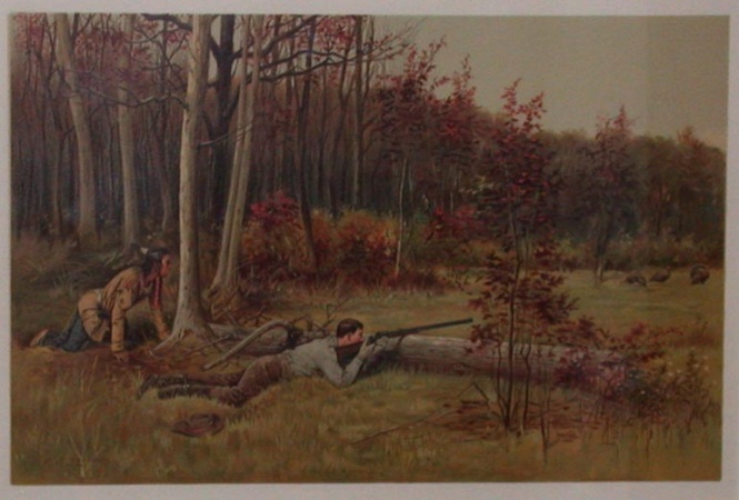 Lot image - After R. F. Zogbaum [SHOOTING WILD TURKEY] Chromolithograph