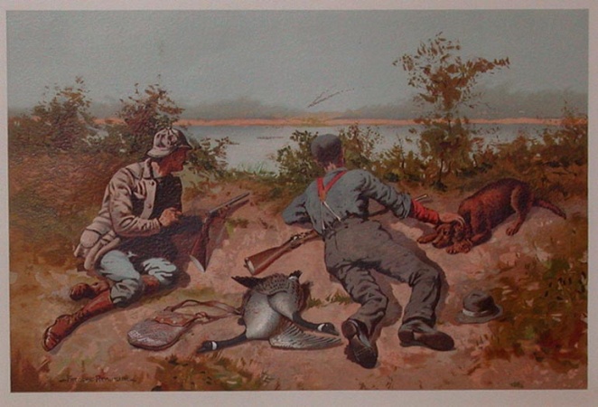 Lot image - After Frederic Remington [GOOSE HUNTING] Chromolithograph