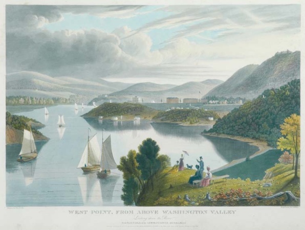 Lot image - William James Bennett WEST POINT, FROM ABOVE WASHINGTON VALLEY Hand-colored aquatint after George Cooke