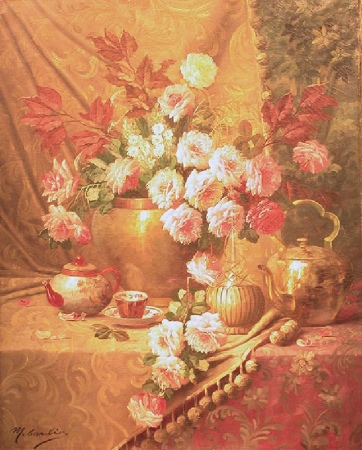 Lot image - Modeste (Max) Carlier Belgian, 1820-1878 CASCADING ROSES