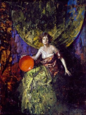 Lot image - Indiana Gyberson 1879-1928 WOMAN WITH LARGE RED BALL