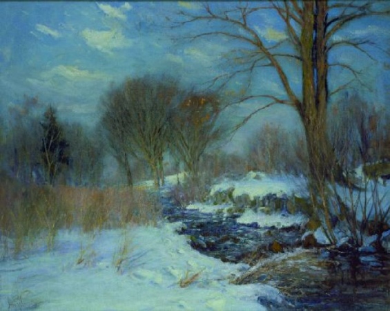 Lot image - Hal Robinson 1875-1933 WINTER LANDSCAPE
