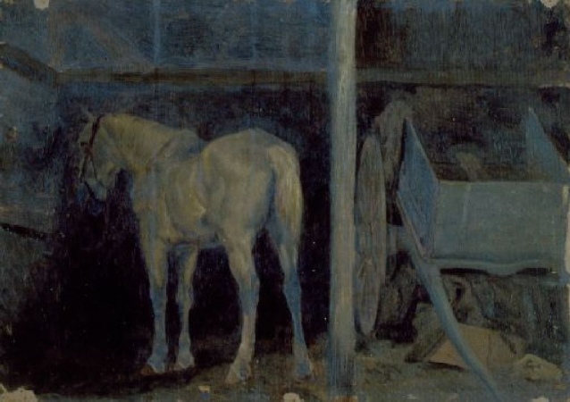 Lot image - Peter Moran 1841-1914 WHITE HORSE, FORT STANTON, NEW MEXICO