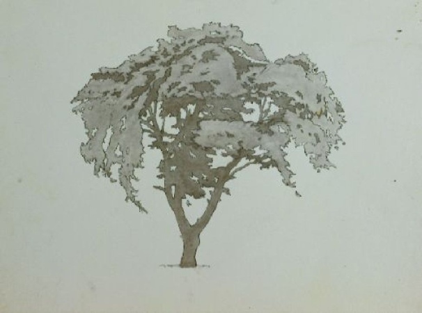 Lot image - Bolton Coit Brown 1864-1936 (i) FACTORY BY A RIVER (ii) COUNTRY ROAD  (iii) HOUSE, 1932 (iv) TREE: FOUR