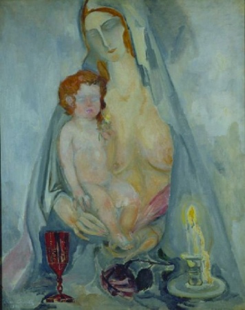 Lot image - Boris (Ber) Izrailevich Anisfeld Russian, 1879-1973 MADONNA AND CHILD