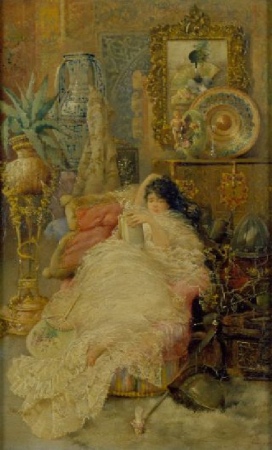 Lot image - Horatio Lengo Y Martinez Spanish, 1838-1890 IN THE BOUDOIR