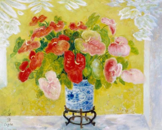 Lot image - Le Pho French, 1907-2001 FLEURS DANS UN VASE CHINOIS