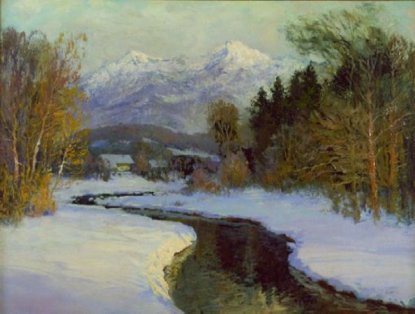 Lot image - Alfred Heber Hutty 1877-1954 RIVER IN WINTER