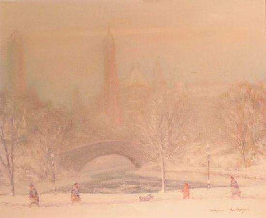 Lot image - Johann Berthelsen 1883-1972 CENTRAL PARK IN WINTER