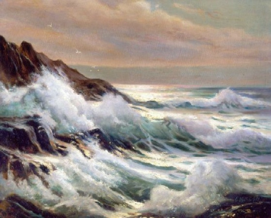 Lot image - Constantin Alexandrovitch Westchilov Russian/American, 1877-1945 THE CRASH OF WAVES