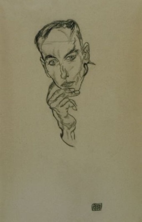 Lot image - Egon Schiele Austrian, 1890-1918 BILDNISS (JUNGER MANN, KOPF), PORTRAIT (HEAD OF A YOUNG MAN)
