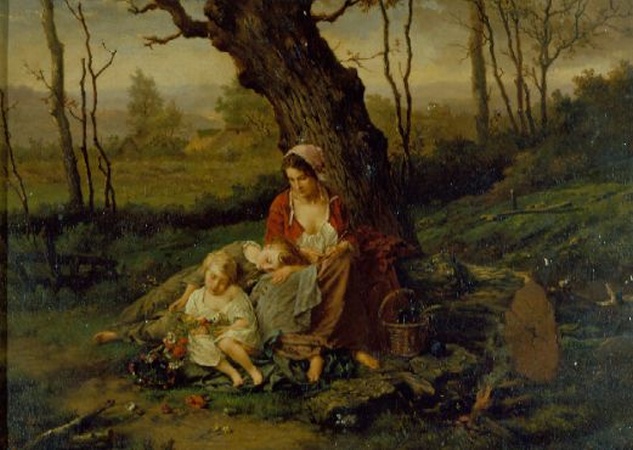 Lot image - Henry Campotosto Belgian, d.1910 THE AFTERNOON REST