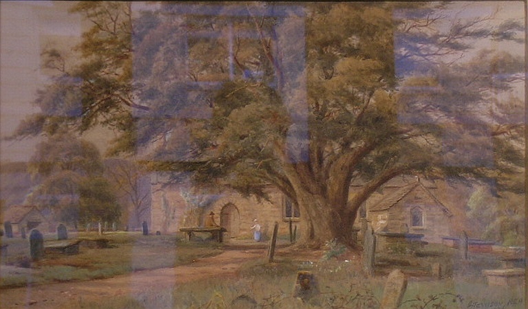 Lot image - Attributed to Charles Harmony Harrison TREE IN A CHURCHYARD