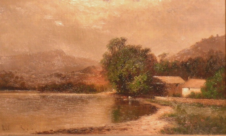 Lot image - William Richardson Tyler American, 1825-1896 LAKE LANDSCAPE