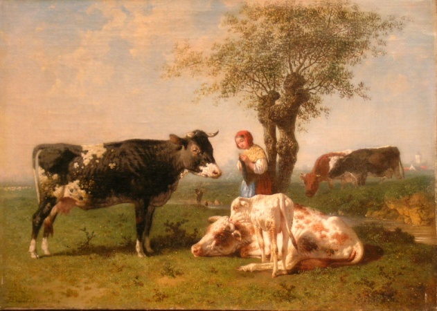 Lot image - Jean Baptiste van Biesbroeck Belgian, 1825-1878 A RESTFUL MOMENT