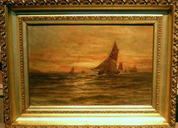 Lot image - Otis S. Weber American, 19th/20th century  SUNSET SAIL