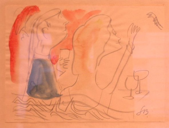 Lot image - Ludwig Bemelmans American, 1898-1962 A DINNER GREETING