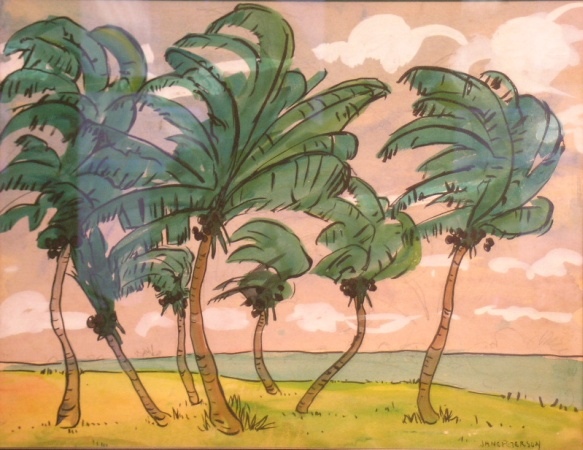 Lot image - Jane Peterson American, 1876-1965 PALM TREES, FLORIDA and FLORIDA COASTAL WATERWAY: TWO