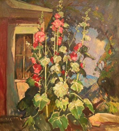 Lot image - William Lester Stevens American, 1888-1969 THE HOLLYHOCK