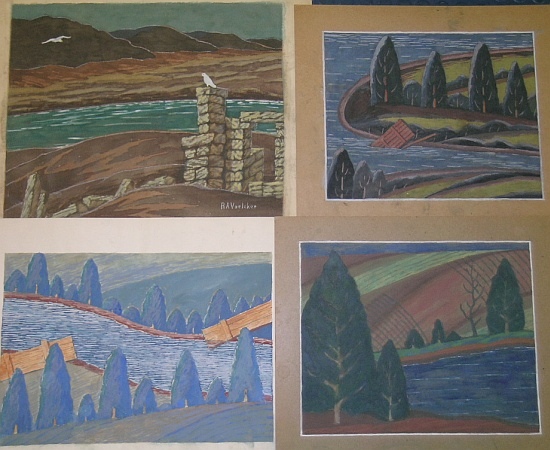 Lot image - Rudolph A. Voelcker American, b.1873 RIVER LANDSCAPES: FIVE