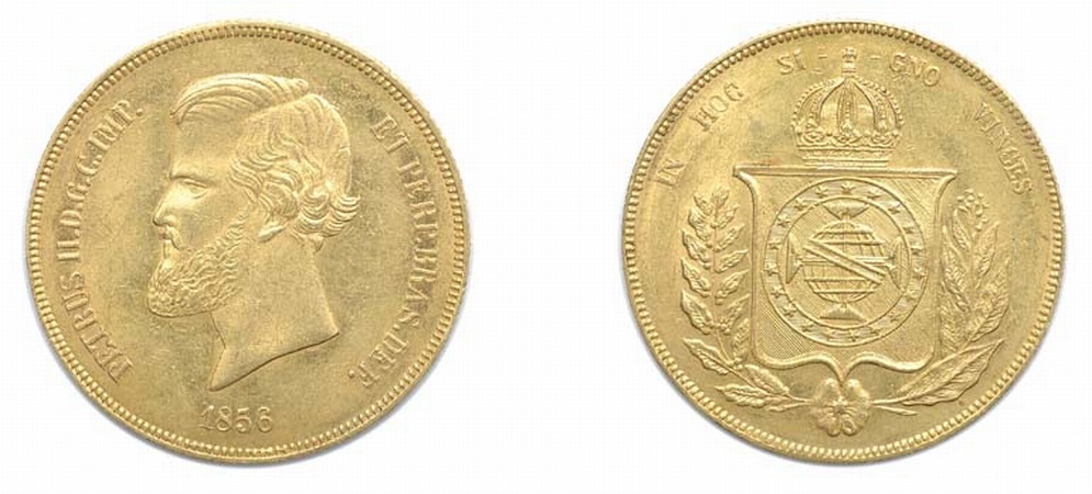 Lot image - BRAZIL: 1856, 20,000 Reis, FR. #121a, KM. #468