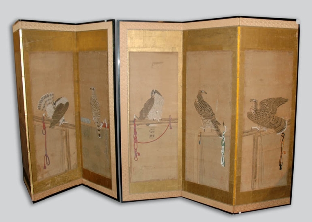 Lot image - Japanese Six-Panel Screen