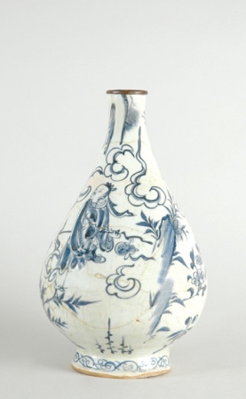 Lot image - Chinese Blue and White Porcelain Bottle Vase
