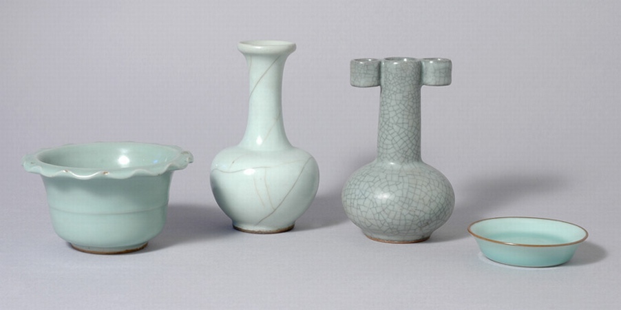 Lot image - Group of Four Chinese Celadon Articles