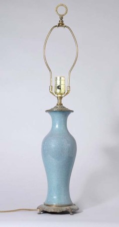 Lot image - Chinese Robins-Egg Blue Glazed Porcelain Vase