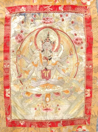 Lot image - Tibetan Silk Embroidered Thanka