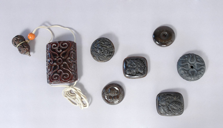 Lot image - Group of Five Japanese Manju Type Netsuke