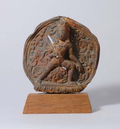 Lot image - Tibetan Hammered Bronze Figure