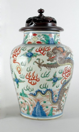 Lot image - Chinese Enameled Porcelain Baluster Jar