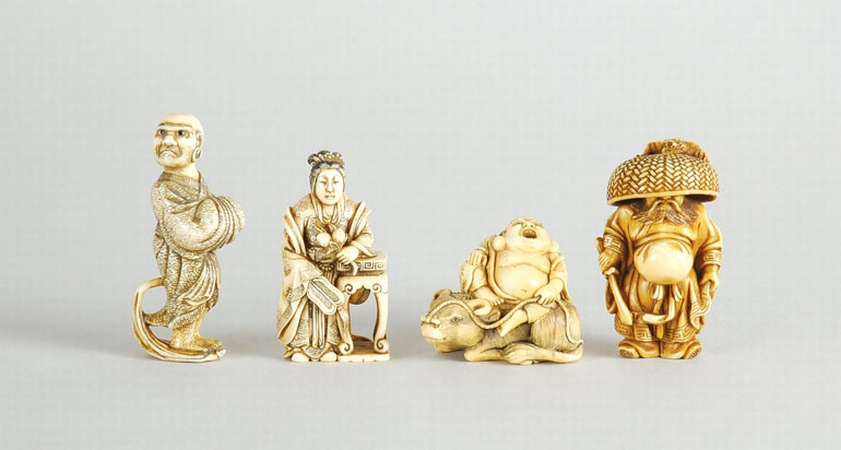 Lot image - Group of Ten Japanese Netsuke