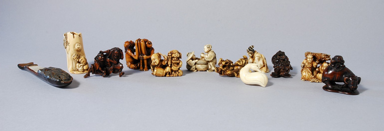 Lot image - Group of Twelve Japanese Netsuke