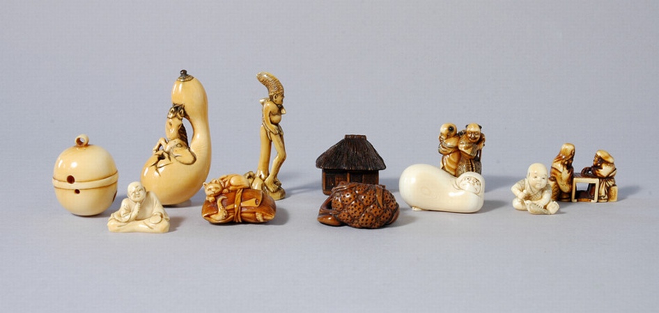 Lot image - Group of Eleven Japanese Netsuke