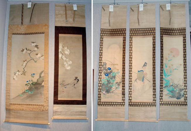 Lot image - Japanese School Five hanging scrolls