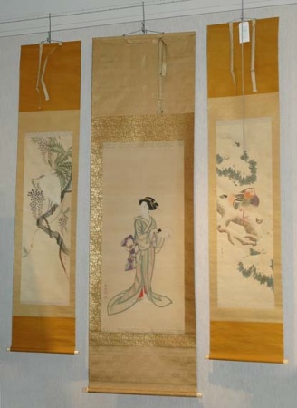 Lot image - Japanese School Three hanging scrolls