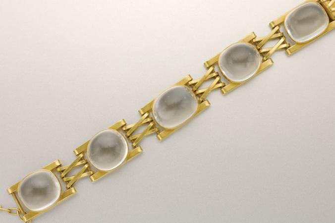 Lot image - Gold and Rock Crystal Bracelet
