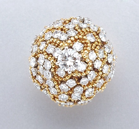Lot image - Gold and Diamond Dome Ring