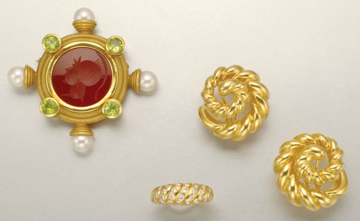 Lot image - Group of Gold Jewelry