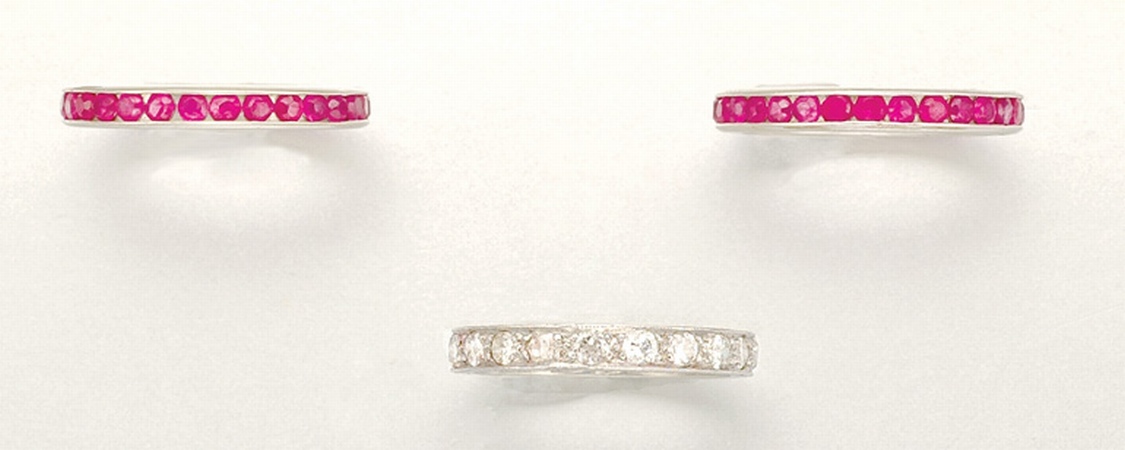 Lot image - Diamond Guard and Two Ruby Guard Rings
