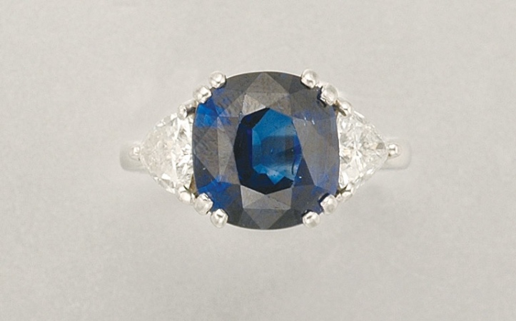 Lot image - Sapphire and Diamond Ring